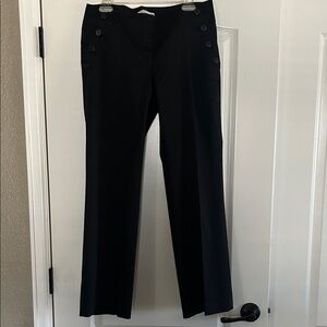 Black Button-Accent Trousers